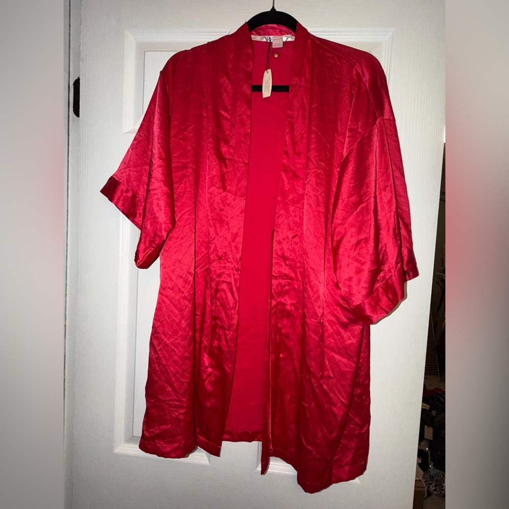 NWT Red Satin Victoria’s Secret Short Sexy Robe